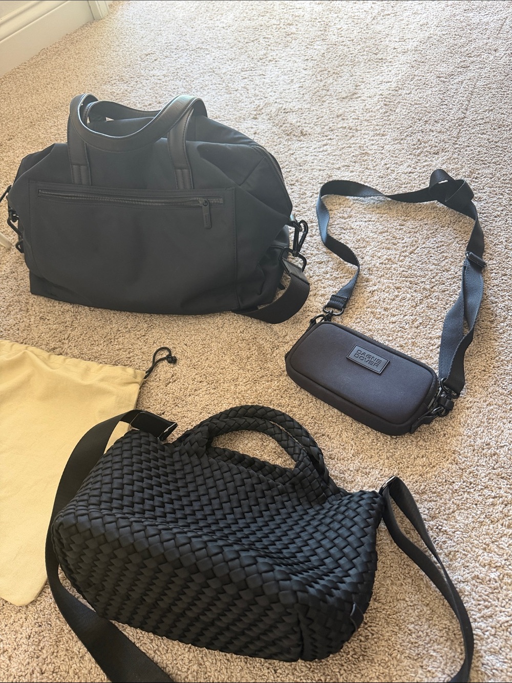 Black Bags Set - Away, Dagne Dover and Naghedi.
